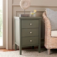 Ash Gray Wood 3-Drawer Denise End Table