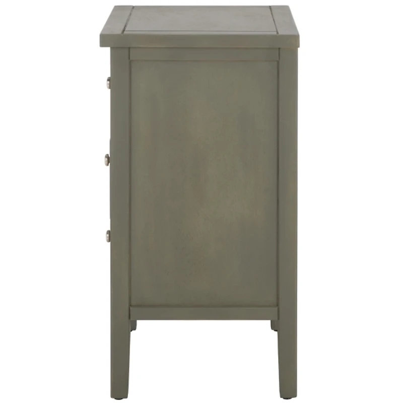 Ash Gray Wood 3-Drawer Denise End Table