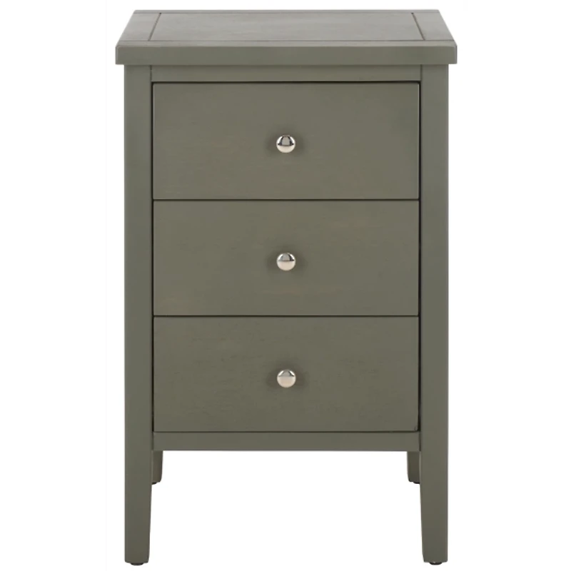 Ash Gray Wood 3-Drawer Denise End Table