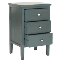 Teal Wood 3-Drawer Denise End Table