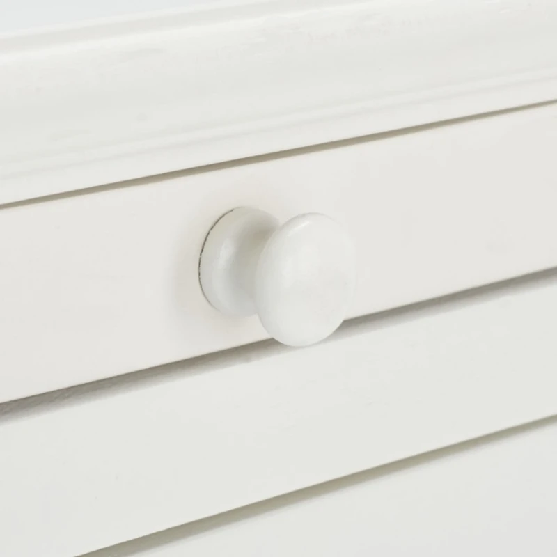 White Wood Bead Board Daya End Table