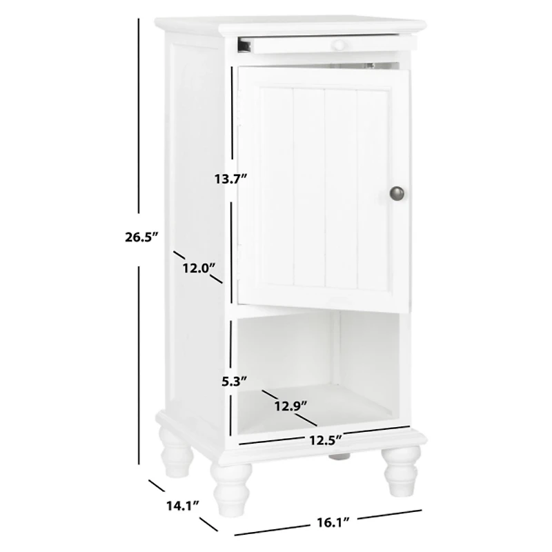 White Wood Bead Board Daya End Table