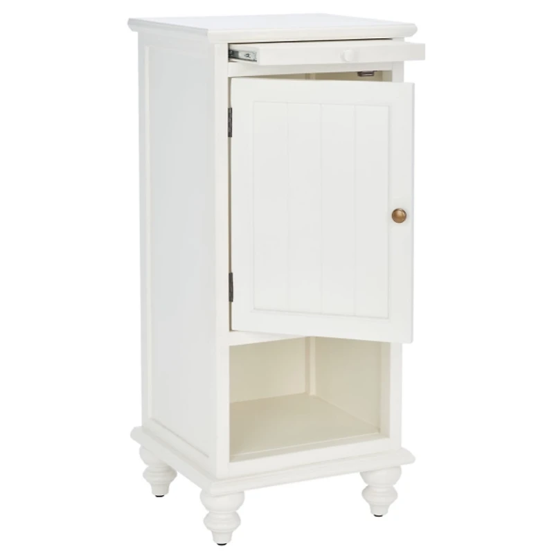 White Wood Bead Board Daya End Table