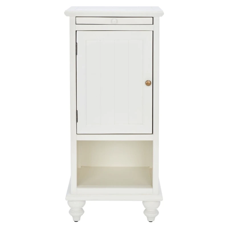 White Wood Bead Board Daya End Table