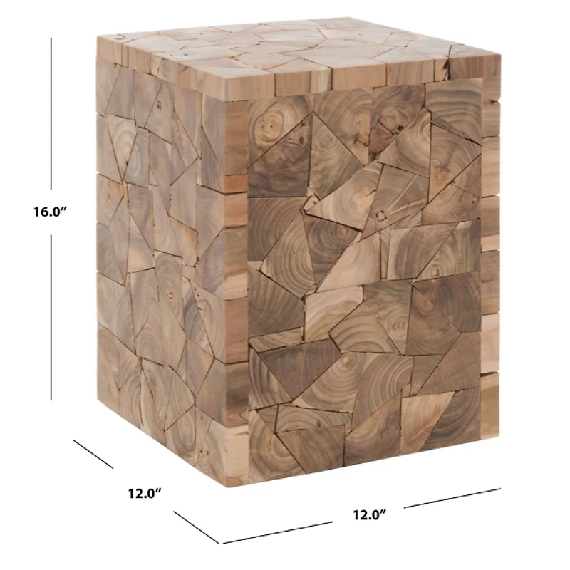 Reclaimed Teak Uma Square Stool