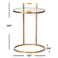 Gold Metal Round Lucile C-Table