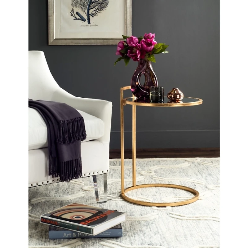 Gold Metal Round Lucile C-Table