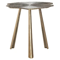 Brass Metal Leaf Mabelle Accent Table