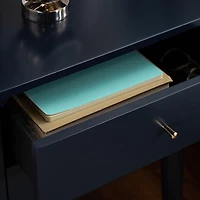 Navy Blue Wood 2-Drawer Katie End Table