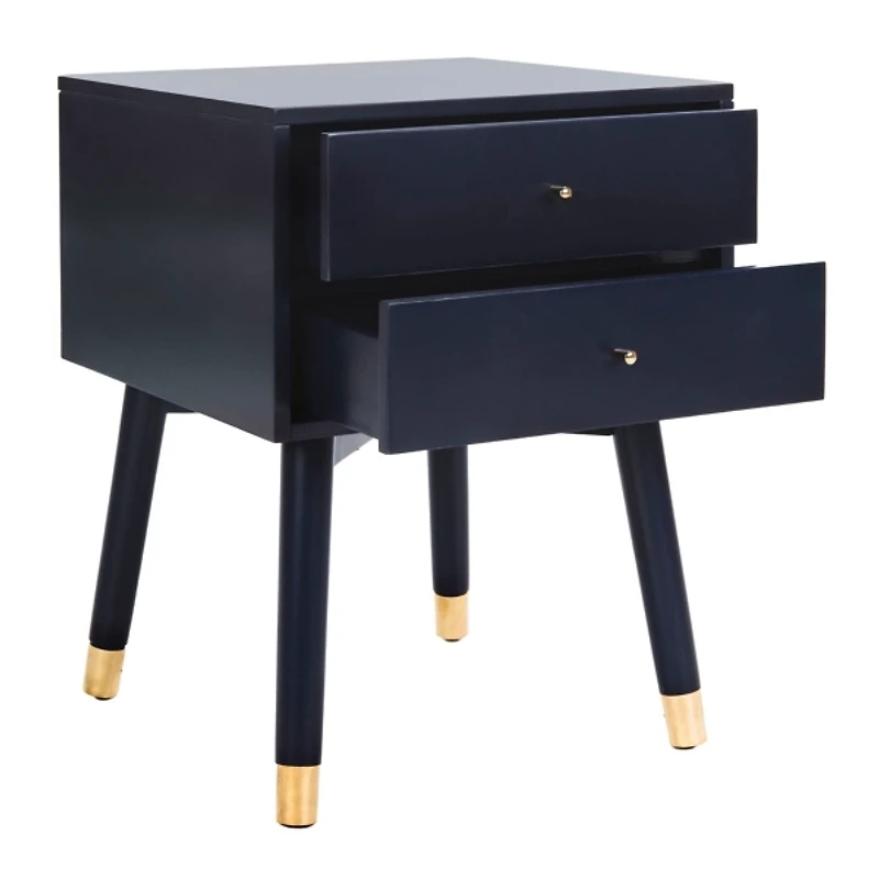 Navy Blue Wood 2-Drawer Katie End Table