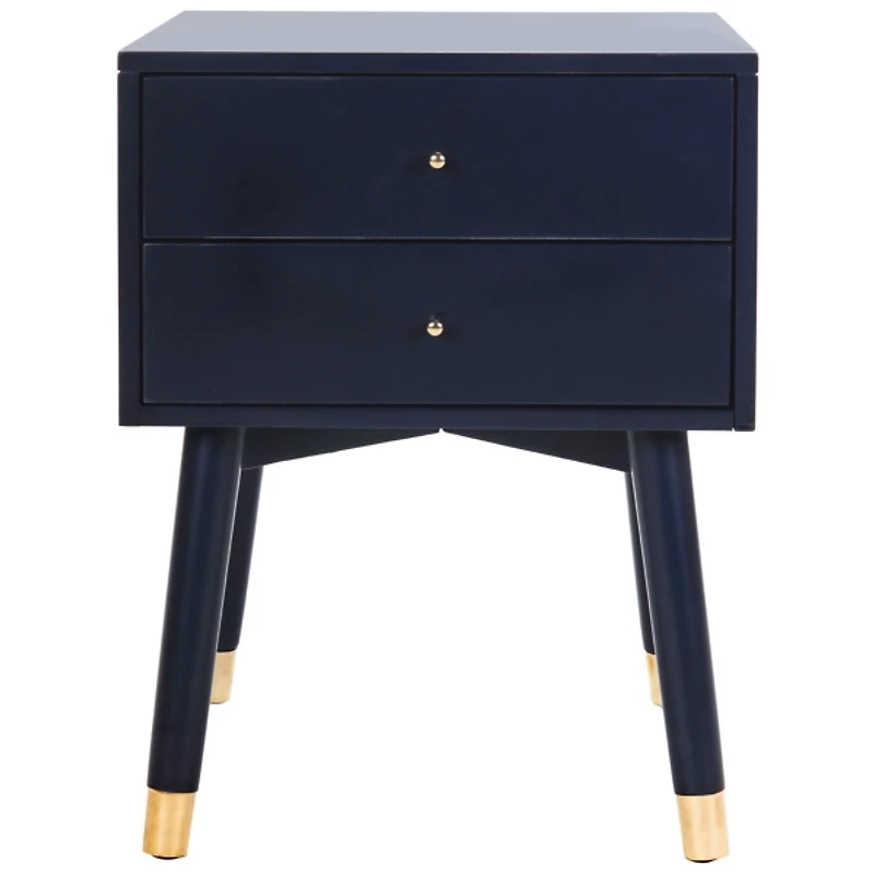 Navy Blue Wood 2-Drawer Katie End Table