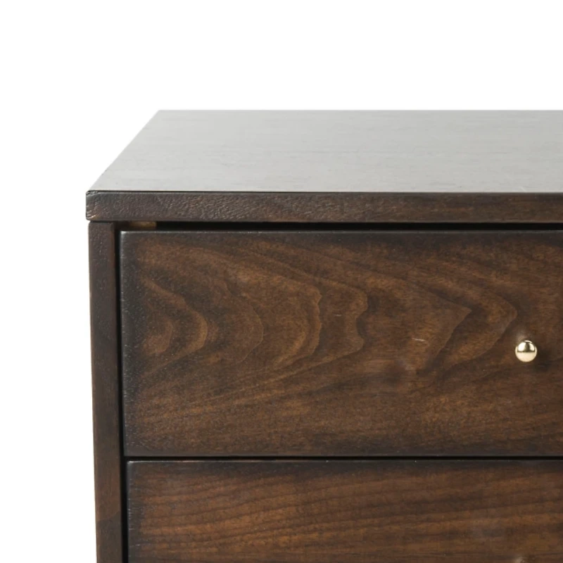 Walnut Wood 2-Drawer Katie End Table