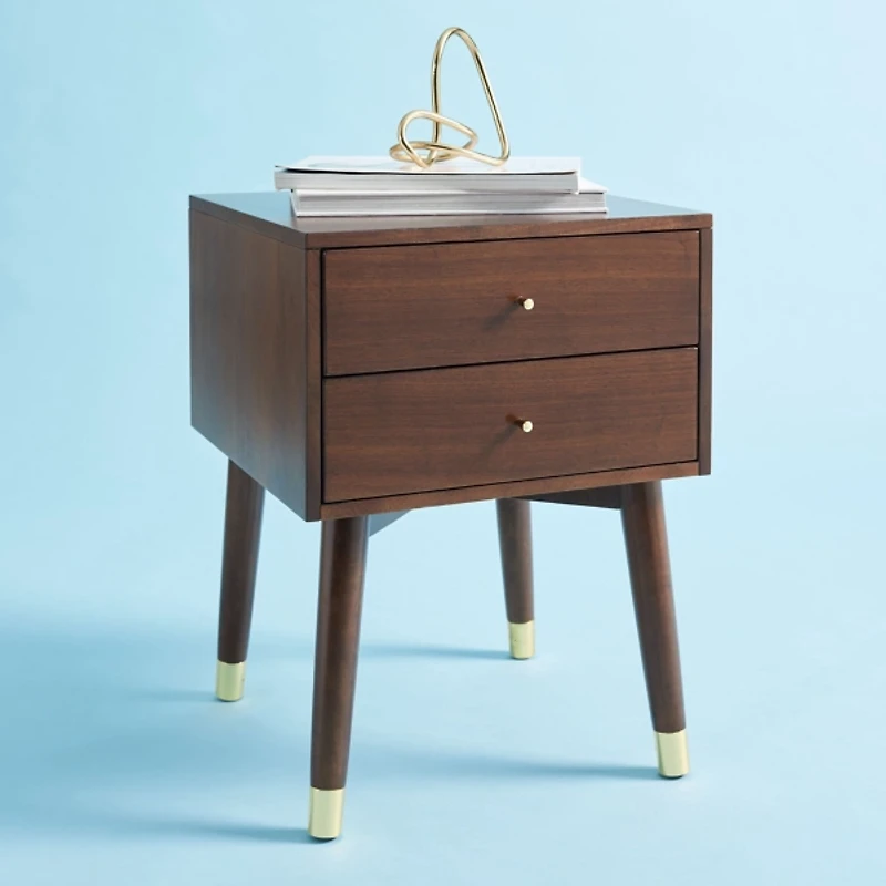 Walnut Wood 2-Drawer Katie End Table