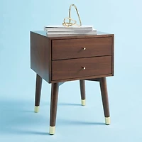 Walnut Wood 2-Drawer Katie End Table