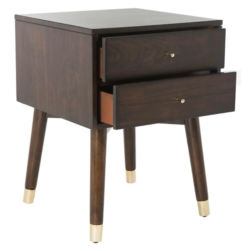 Walnut Wood 2-Drawer Katie End Table