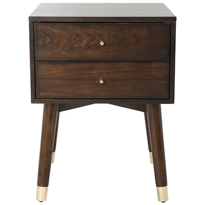 Walnut Wood 2-Drawer Katie End Table
