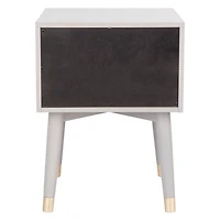 Gray Wood 2-Drawer Katie End Table