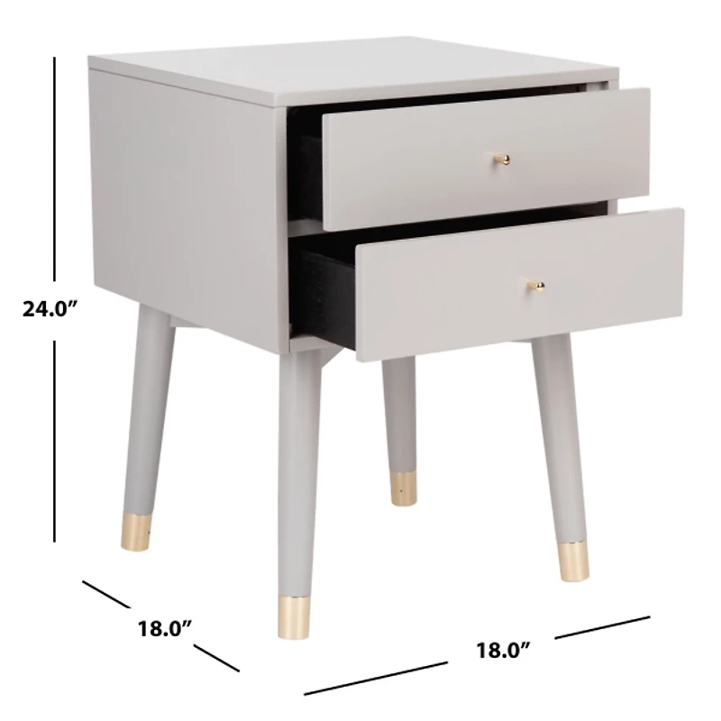 Gray Wood 2-Drawer Katie End Table