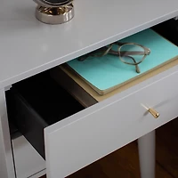 Gray Wood 2-Drawer Katie End Table