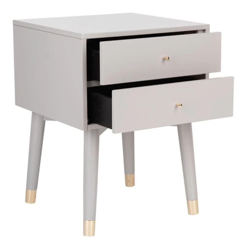 Gray Wood 2-Drawer Katie End Table