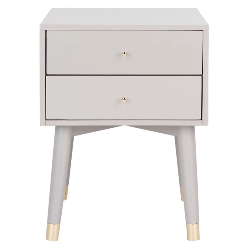 Gray Wood 2-Drawer Katie End Table