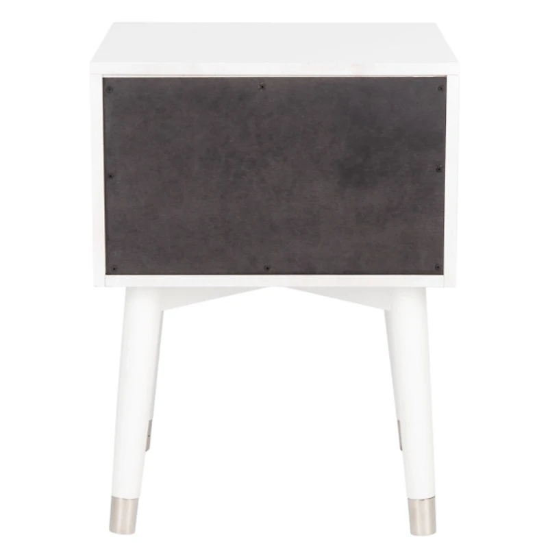 White Wood 2-Drawer Katie End Table