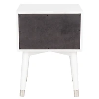 White Wood 2-Drawer Katie End Table