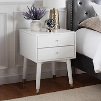 White Wood 2-Drawer Katie End Table