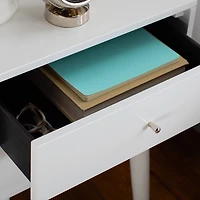 White Wood 2-Drawer Katie End Table