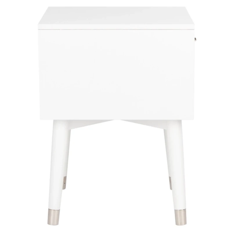 White Wood 2-Drawer Katie End Table