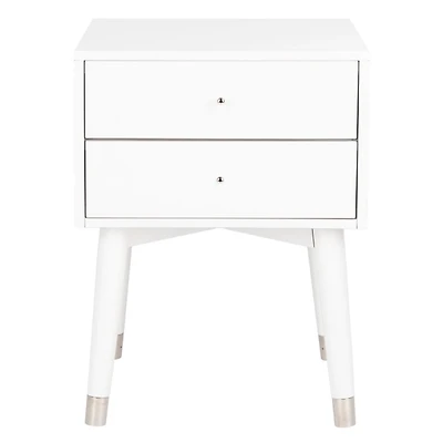 White Wood 2-Drawer Katie End Table