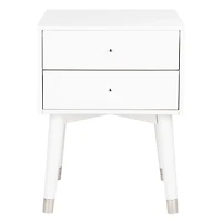White Wood 2-Drawer Katie End Table