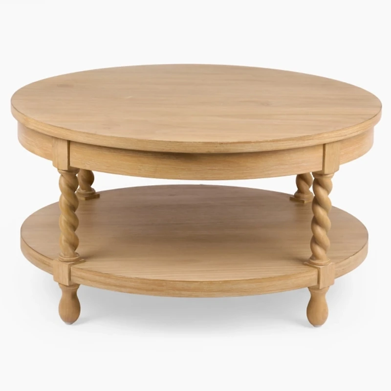 Isabella Natural Wood Round Coffee Table