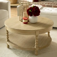Isabella Natural Wood Round Coffee Table