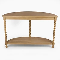 Isabella Natural Wood Demilune Console Table