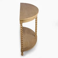 Isabella Natural Wood Demilune Console Table