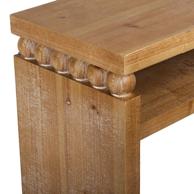 Distressed Wood Beaded Andrew Console Table