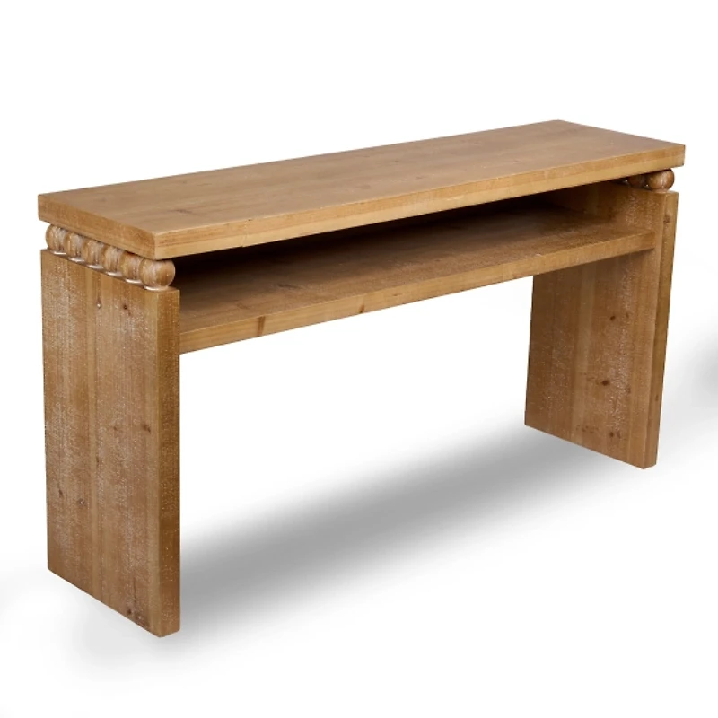 Distressed Wood Beaded Andrew Console Table