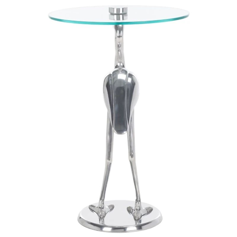 Silver Crane Metal Accent Table