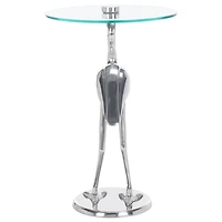 Silver Crane Metal Accent Table
