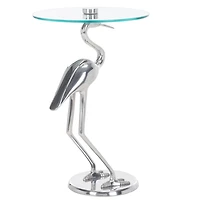 Silver Crane Metal Accent Table