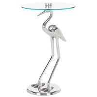 Silver Crane Metal Accent Table