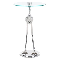 Silver Crane Metal Accent Table