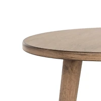 Light Brown Wood Round Scandinavian End Table