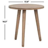 Light Brown Wood Round Scandinavian End Table