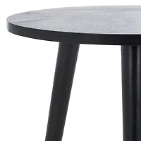 Black Wood Round Scandinavian End Table