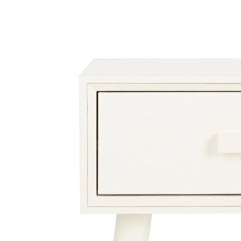 White Wood Lyla Scandinavian End Table