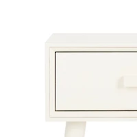 White Wood Lyla Scandinavian End Table