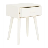 White Wood Lyla Scandinavian End Table