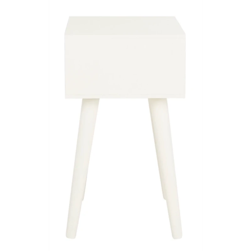White Wood Lyla Scandinavian End Table